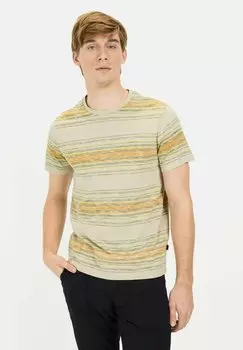 Футболка с принтом MIT STREIFENMUSTER camel active, желтый