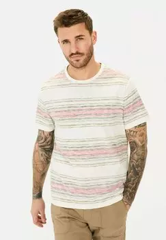 Футболка с принтом MIT STREIFENMUSTER camel active, красный