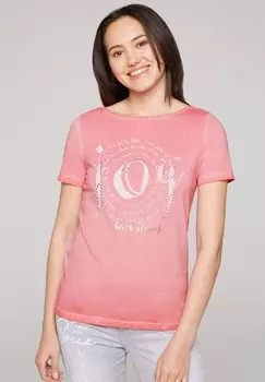 Футболка с принтом MIT U-AUSSCHNITT UND ARTWORK Soccx, красный