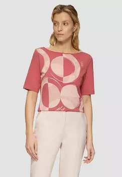 Футболка с принтом MIT U BOOT AUSSCHNITT s.Oliver BLACK LABEL, розовый