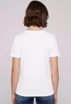 Футболка с принтом MIT V-AUSSCHNITT UND LOGO Soccx, белый