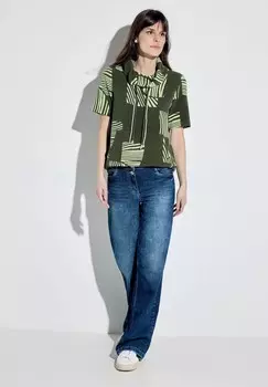 Футболка с принтом MIT VOLUMENKRAGEN Cecil, зеленый