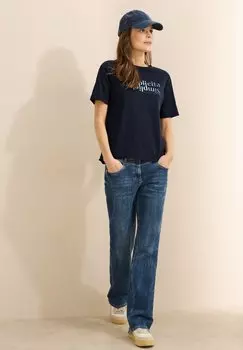 Футболка с принтом MIT WORDING Cecil, цвет Blau