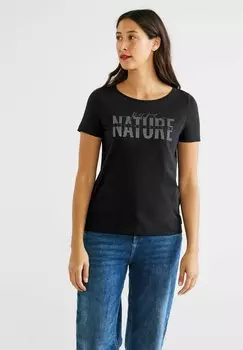 Футболка с принтом MIT WORDING Street One, цвет schwarz