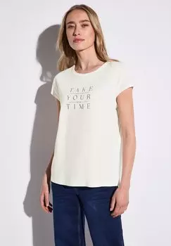 Футболка с принтом MIT WORDING Street One, кремовый