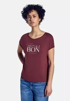 Футболка с принтом MIT WORDING Street One, темно-красный
