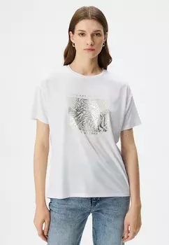 Футболка с принтом MIX CREW NECK SHORT SLEEVE Koton, белый