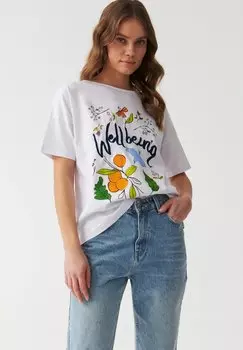 Футболка с принтом MIZA TATUUM, цвет white