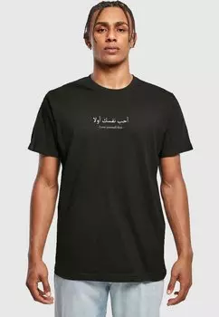 Футболка с принтом MNNER LOVE YOURSELF FIRST Merchcode, цвет black