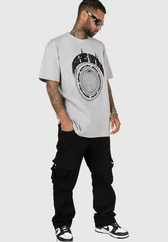 Футболка с принтом Mnner Worldwide X Heavy Oversized MJ Gonzales, светло-серый пестрый