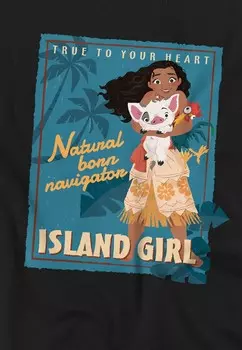 Футболка с принтом MOANA ISLAND Disney, черный