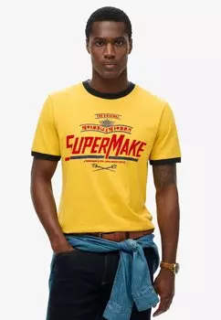Футболка с принтом MODERN INDUSTRY Superdry, золотой