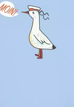 Футболка с принтом MOIN SEAGULL watapparel, светло-голубой