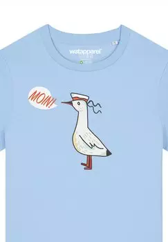 Футболка с принтом MOIN SEAGULL watapparel, светло-голубой