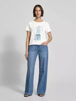 Футболка с принтом monari, кремовый