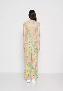 Футболка с принтом Monki, серыйлый