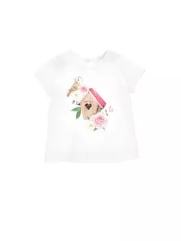 Футболка с принтом Monnalisa, белая