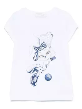 Футболка с принтом Monnalisa, белый