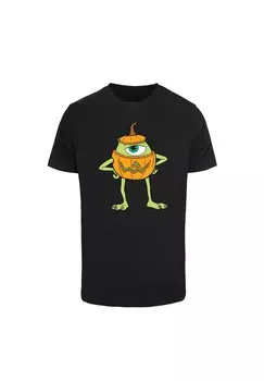 Футболка с принтом MONSTERS INC MIKE HALLOWEEN PUMPKIN ABSOLUTE CULT, черный