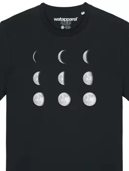 Футболка с принтом MOONPHASES watapparel, черный
