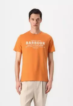 Футболка с принтом MOORSIDE LOGO Barbour, оранжевый