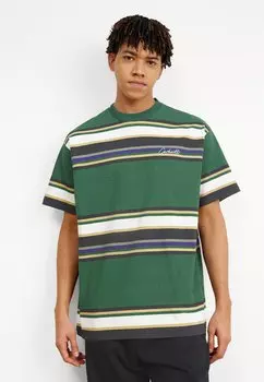 Футболка с принтом Morcom Carhartt WIP, цвет morcom stripe/chervil heavy stone wash