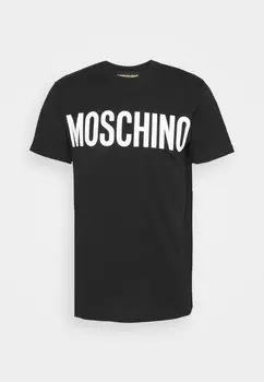 Футболка с принтом MOSCHINO, черная