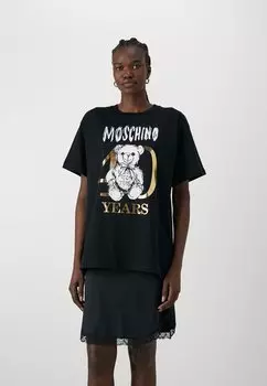 Футболка с принтом MOSCHINO, цвет fantasy black