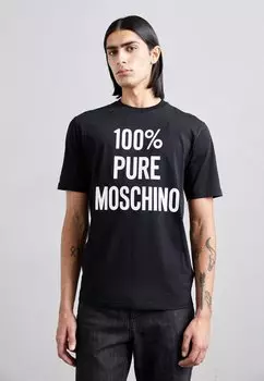 Футболка с принтом MOSCHINO, цвет fantasy black