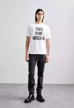 Футболка с принтом MOSCHINO, цвет fantasy white