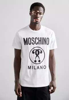 Футболка с принтом MOSCHINO, фантазийно-белая