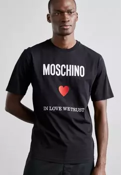 Футболка с принтом MOSCHINO, фантазийный черный
