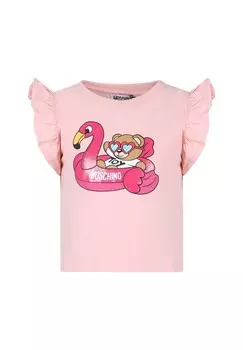 Футболка с принтом MOSCHINO, фуксия