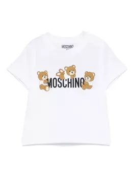 Футболка с принтом Moschino Kids, белый