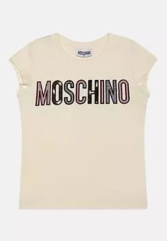 Футболка с принтом MOSCHINO, молочно-кремовый