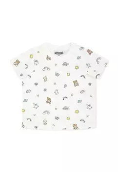 Футболка с принтом MOSCHINO, мультиколор