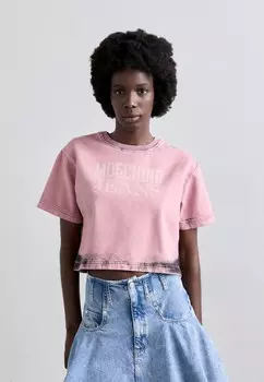 Футболка с принтом MOSCHINO, светло-розовый