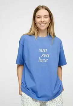 Футболка с принтом moshi moshi mind, синий