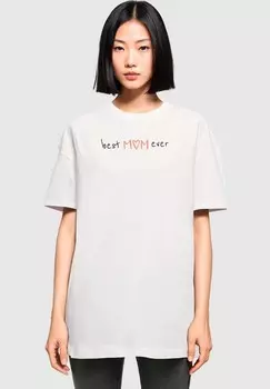 Футболка с принтом MOTHERS DAY BEST MOM EVER OVERSIZED BOYFRIEND TEE Merchcode, белый