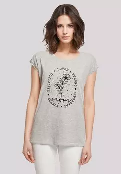Футболка с принтом MOTHERS DAY BLACK ART FOR MOM BEST MOM EVER F4NT4STIC, серый