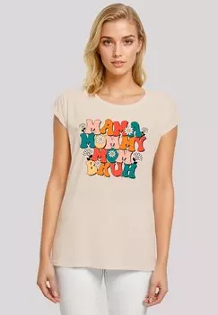 Футболка с принтом MOTHERS DAY FLORAL ACCENT MOM F4NT4STIC, песочный