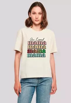 Футболка с принтом MOTHERS DAY MAMA TYPOGRAPHY F4NT4STIC, песочный