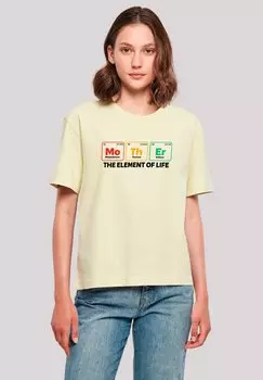 Футболка с принтом MOTHERS DAY MINIMALIST PERIODIC GEEKY MOM F4NT4STIC, желтый