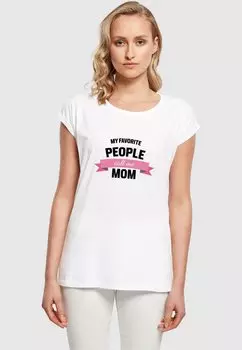 Футболка с принтом MOTHERS DAY - MY FAVORITE PEOPLE CALL ME MOM Merchcode, белый