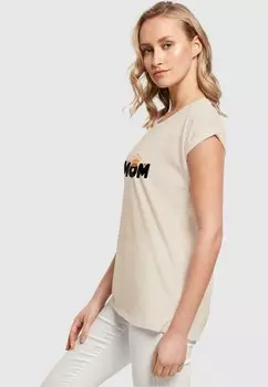 Футболка с принтом MOTHERS DAY QUEEN MOM Merchcode, бежевый