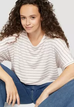 Футболка с принтом MOTIF RAY QS, кремовый