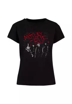 Футболка с принтом MOTLEY CRUE STRONG LOGO WALL BOX Merchcode, черный