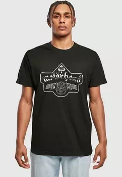 Футболка с принтом MOTORHEAD - 50TH ACE WINGS CHROME EMBLEM Merchcode, черный