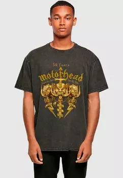 Футболка с принтом MOTORHEAD ACID WASHED Merchcode, антрацит