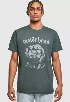 Футболка с принтом MOTRHEAD IRON FIST Merchcode, цвет bottlegreen
